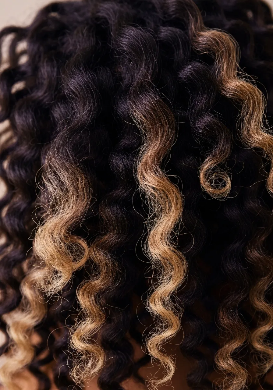 A warm macro study of soft, coiled textured hair